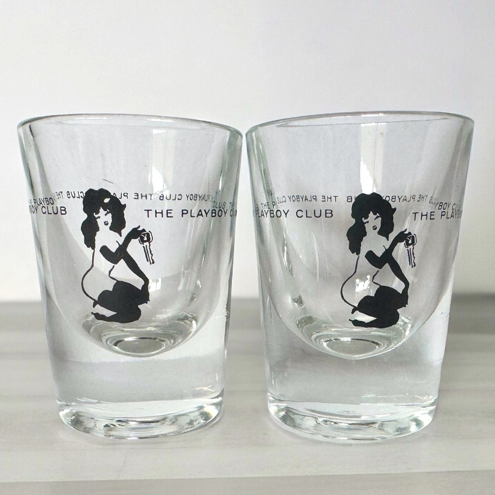 Vintage The Playboy Club Shot Glass Set of 2